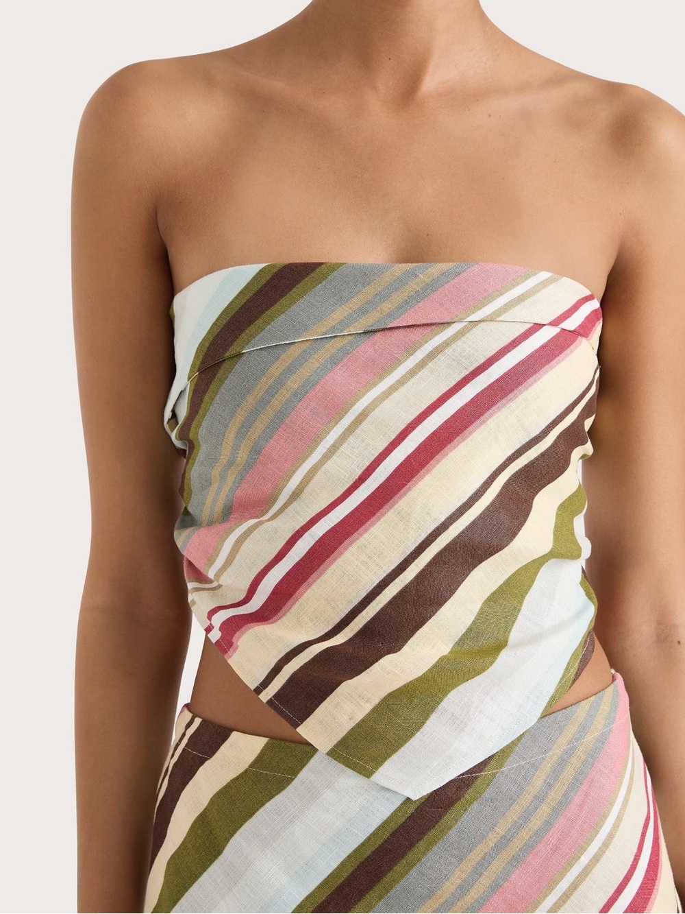 Faithfull the Brand Antibes Strapless Top Meleu Stripe Multi